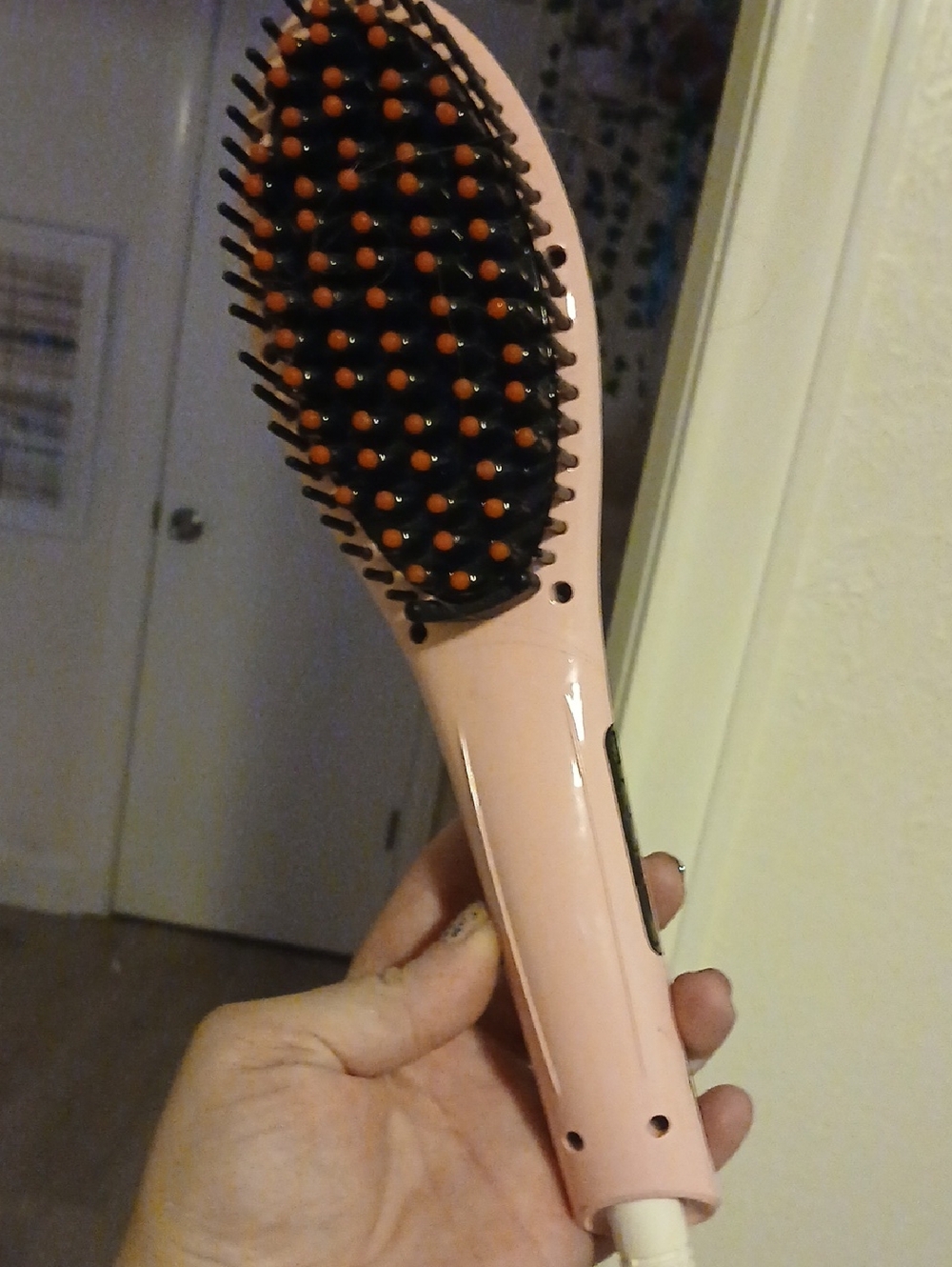 Pink Heated Straightening Brush for Women - Unbranded